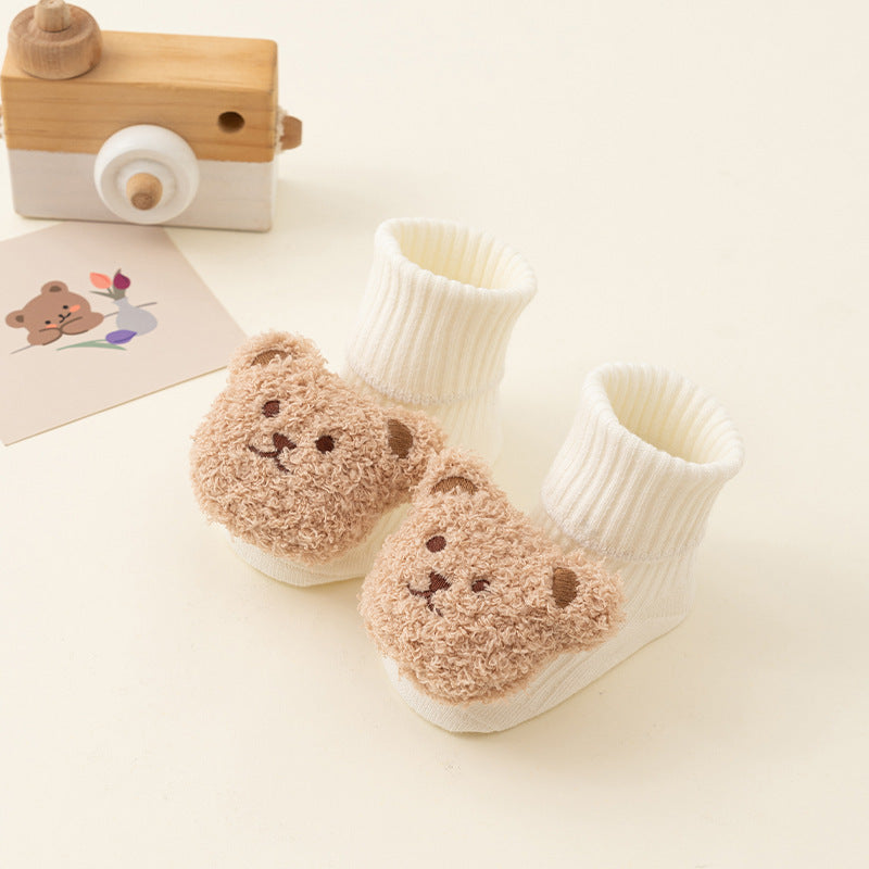 Newborn Baby Spring And Autumn Mid-calf Glue Dispensing Non-slip Room Socks Baby Socks