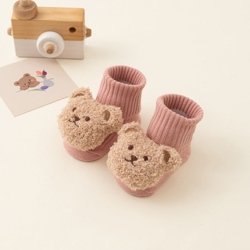 Newborn Baby Spring And Autumn Mid-calf Glue Dispensing Non-slip Room Socks Baby Socks
